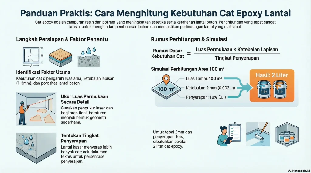 cara menghitung kebutuhan cat epoxy lantai