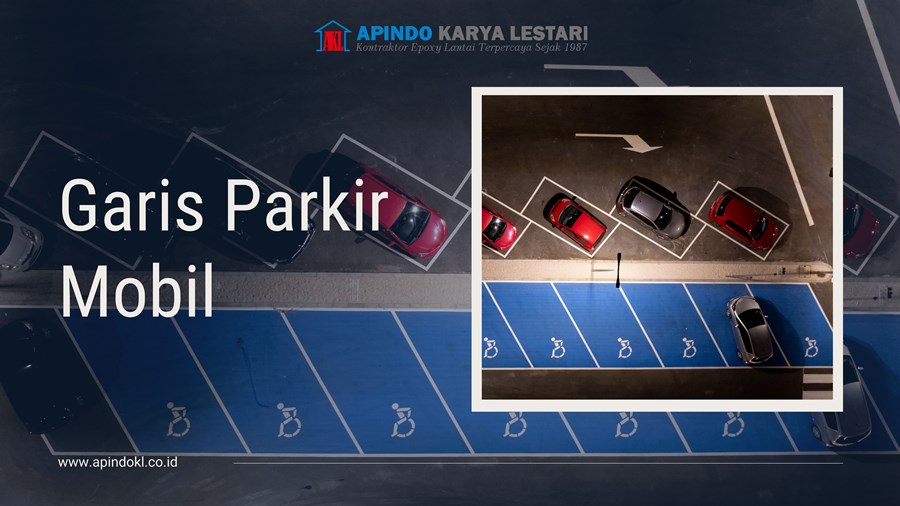 garis parkir mobil serong
