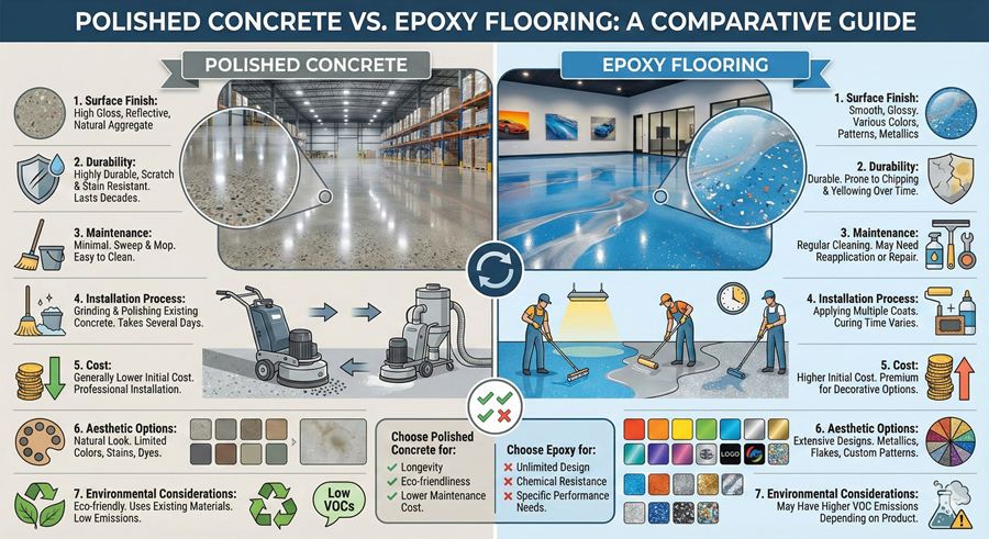 Polished Concrete vs Epoxy